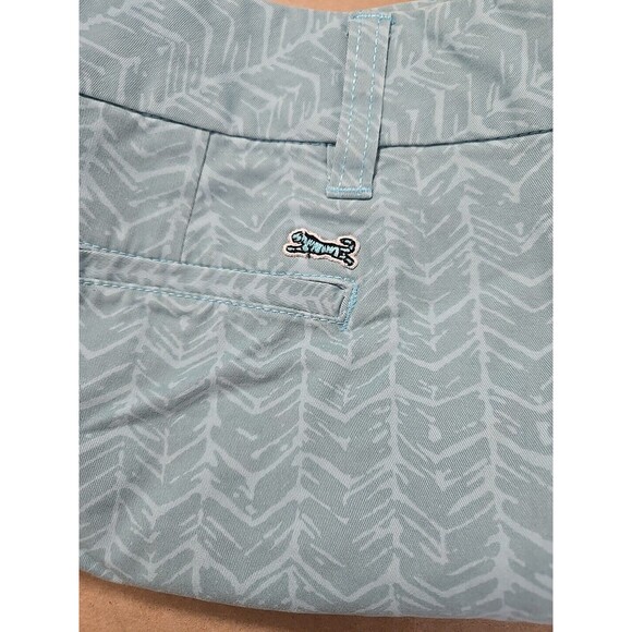 Womens Chevron Print Shorts Casual Lightweight Blue Patterned Le Tigre size 14 - Picture 8 of 8